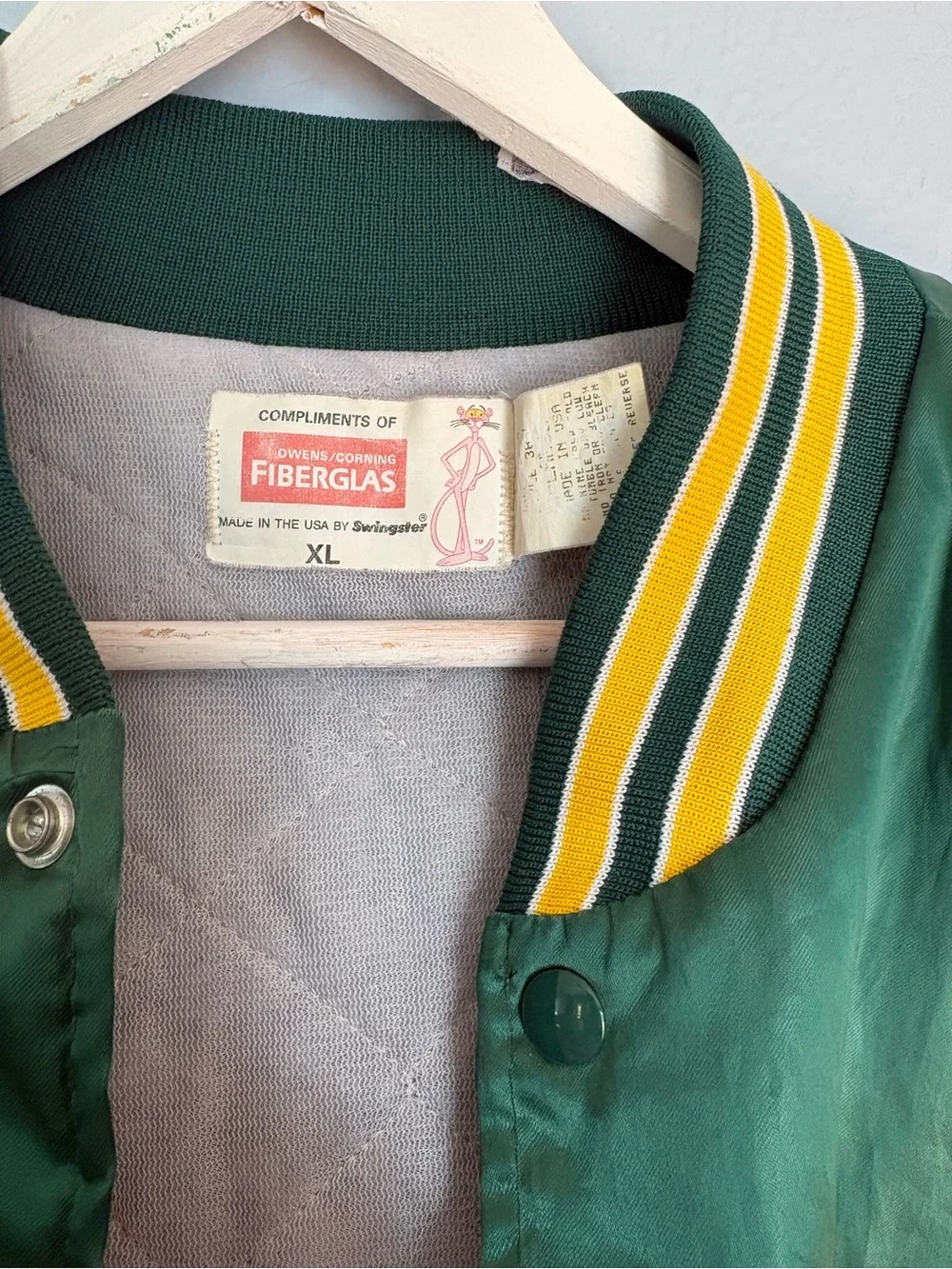 Vintage Green & Yellow Packers Satin Bomber Jacket